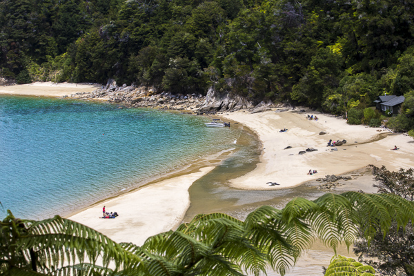 Looking down on one of Abel Tasman National Park's exquisite lagoons from the parks' famous coastal hiking trail.